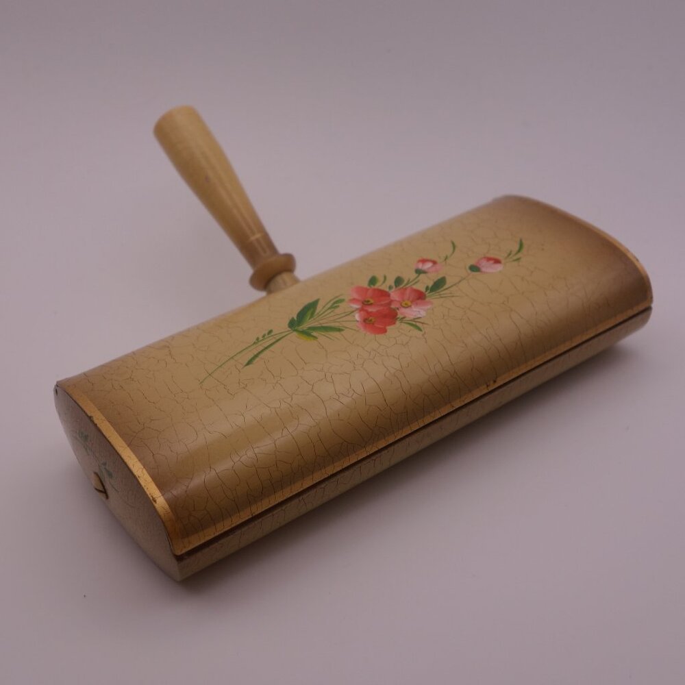 Vintage Lint Roller with Flower Pattern
